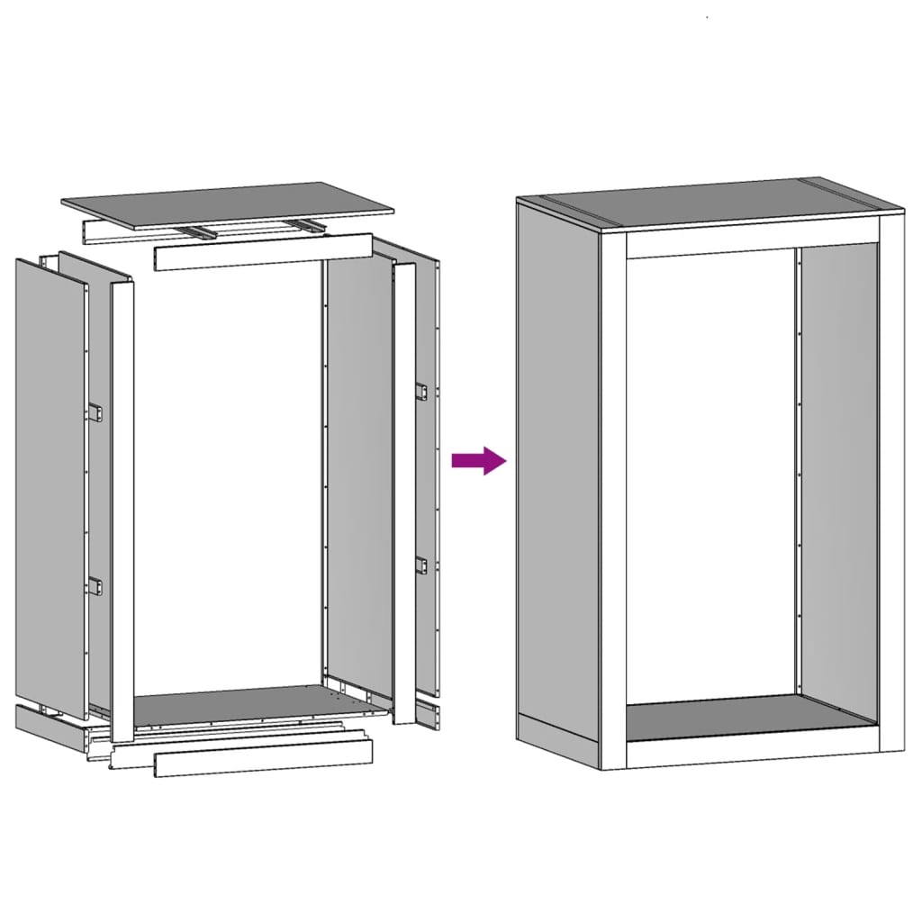 Stalak za drva za ogrjev bijeli 60x40x100 cm čelični