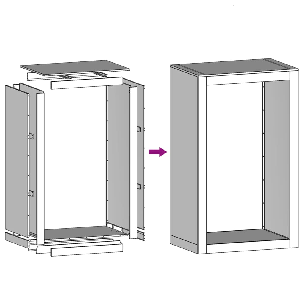 Stalak za drva za ogrjev antracit 60x40x100 cm čelični
