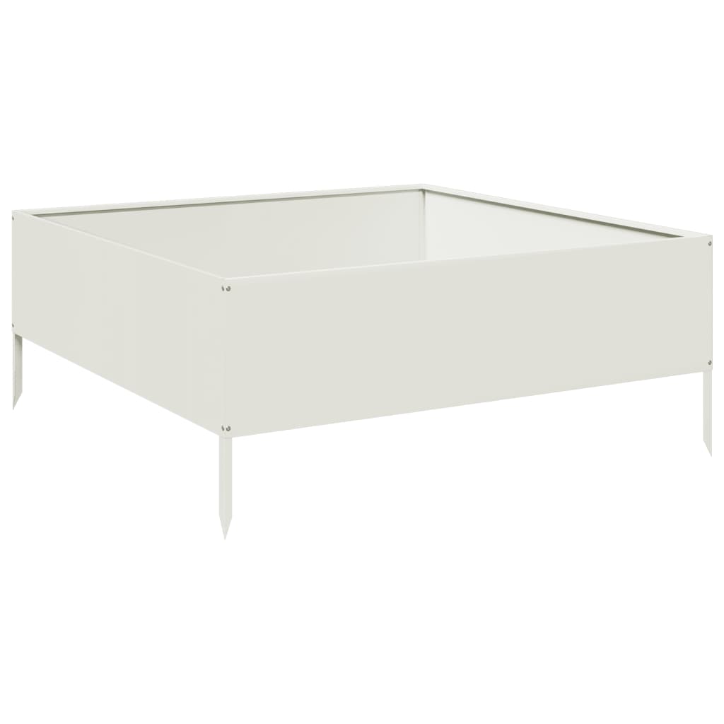 Povišena vrtna gredica bijeli 100x100x25 cm od čelika