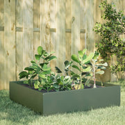 Povišena vrtna gredica maslinastozeleni 100x100x25 cm od čelika