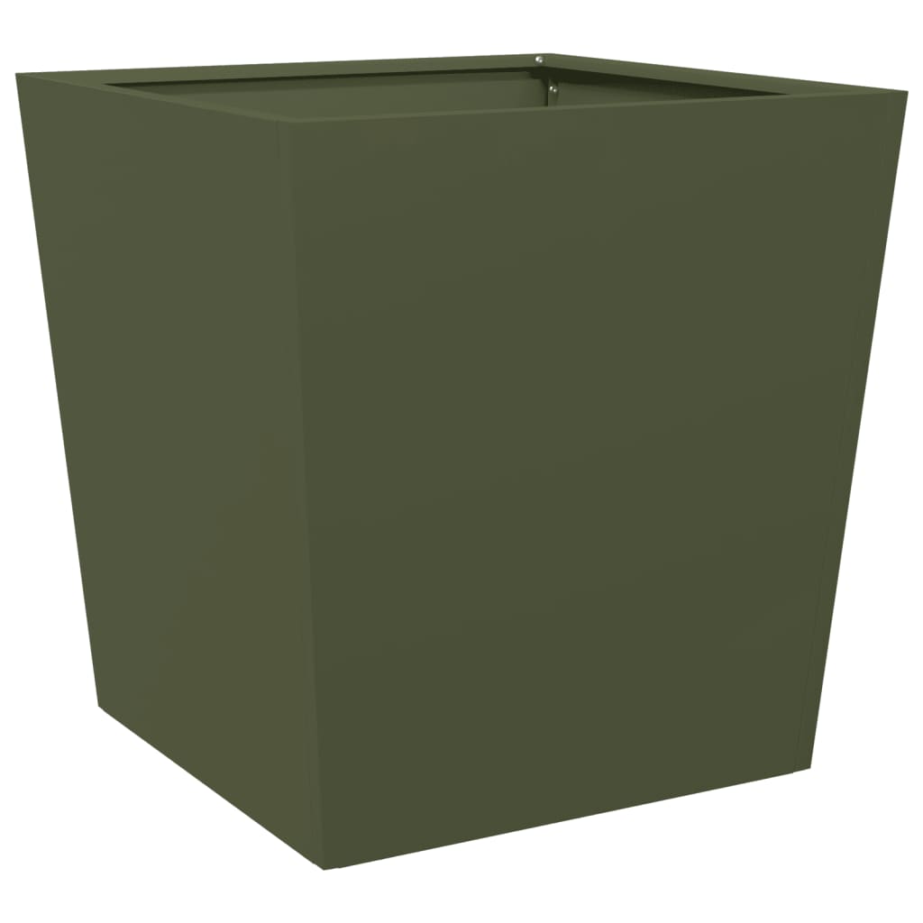 Vrtne sadilice 2 kom maslinastozelene 50 x 50 x 50 cm čelične