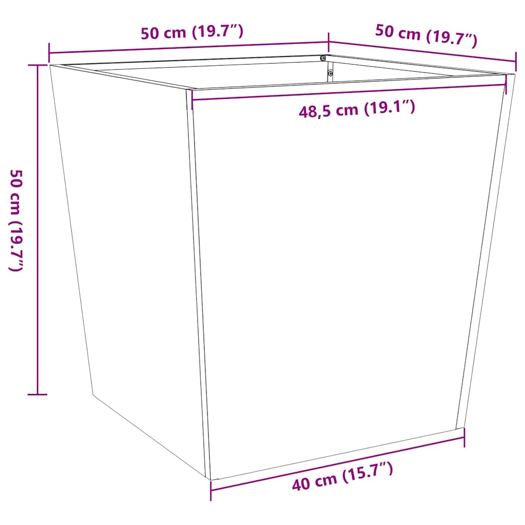 Vrtne sadilice 2 kom 50 x 50 x 50 cm od nehrđajućeg čelika
