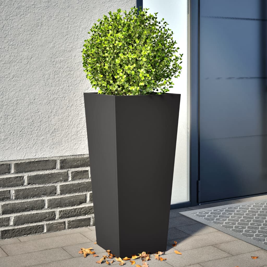 Vrtne sadilice 2 kom crne 35 x 35 x 75 cm čelične