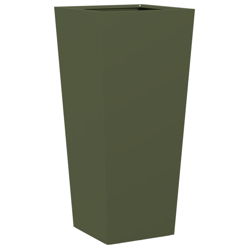 Vrtne sadilice 2 kom maslinastozelene 35x35x75 cm čelične
