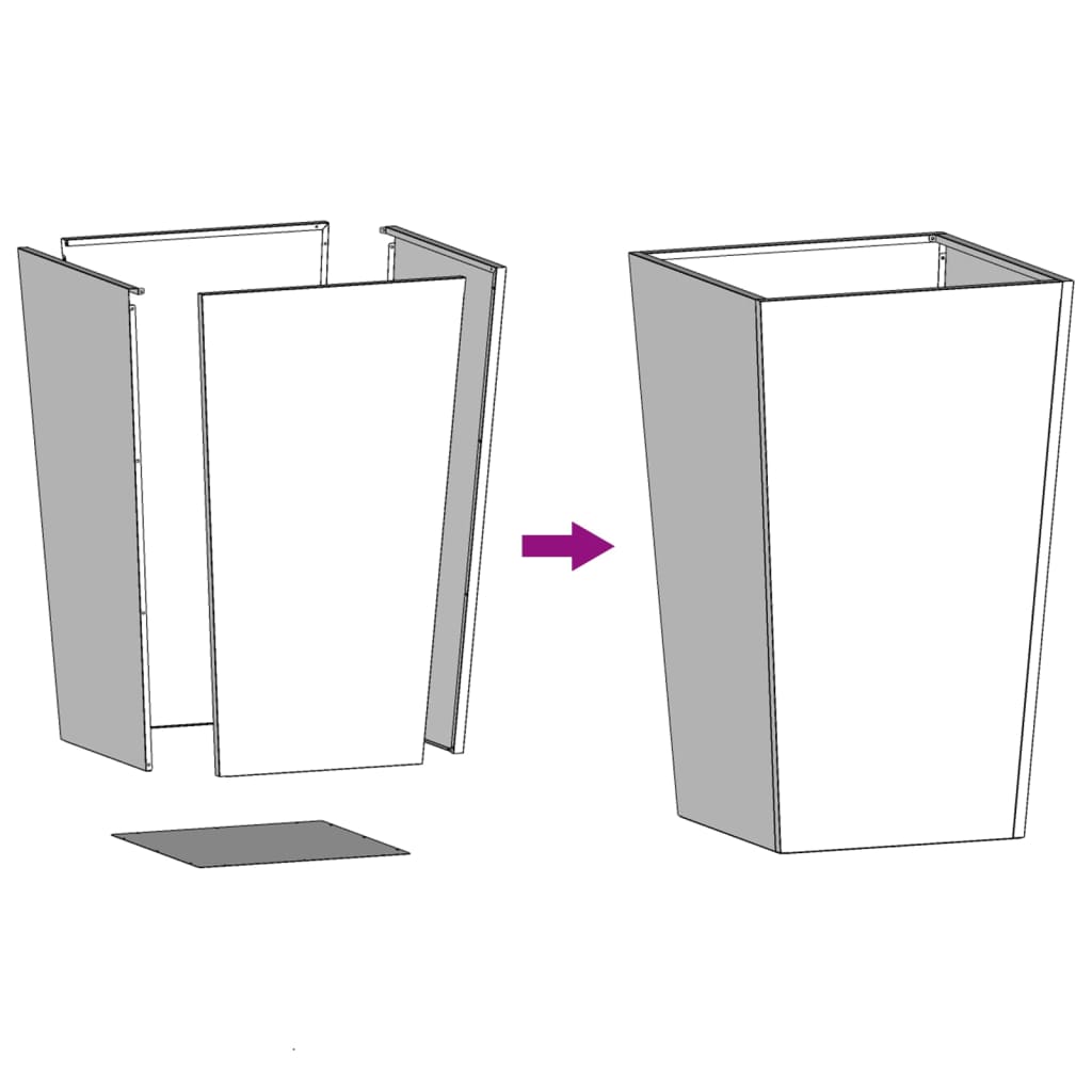 Vrtne sadilice 2 kom bijele 45x45x75 cm čelične