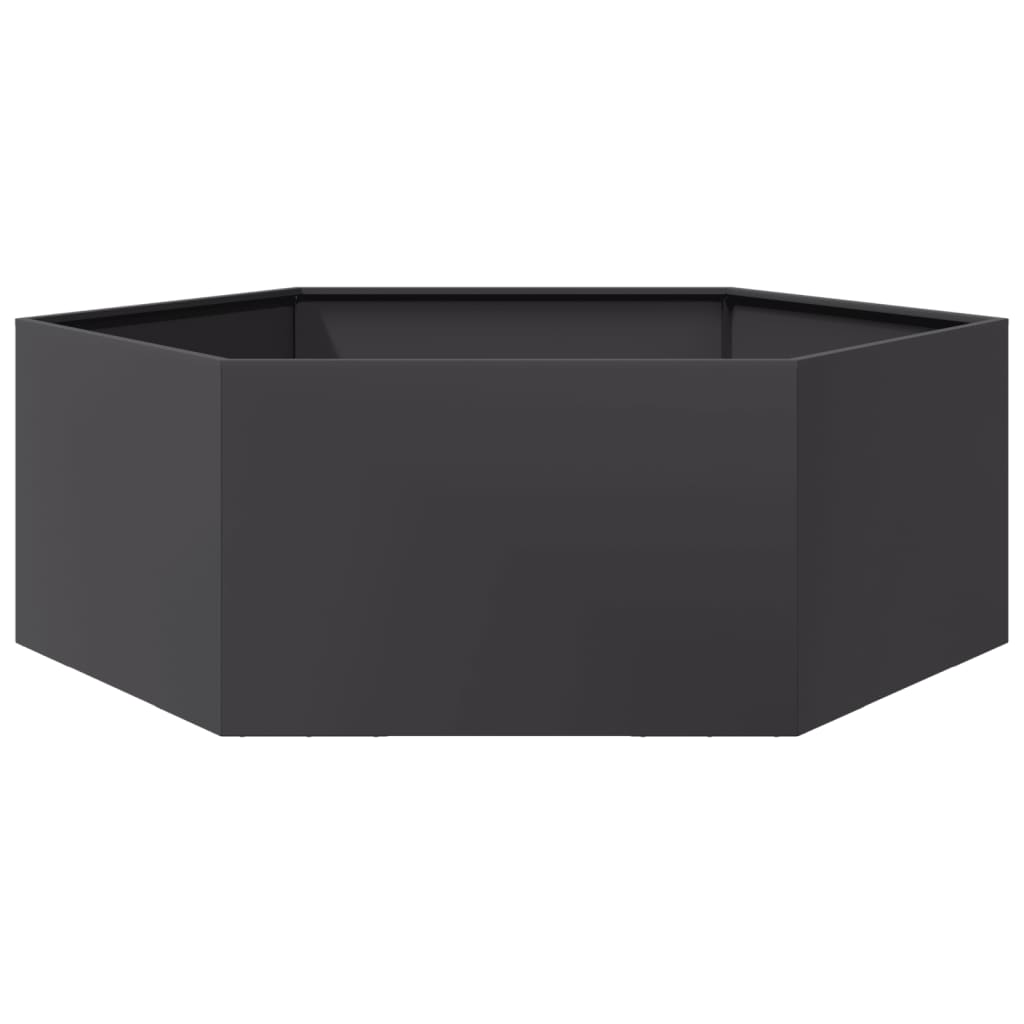 Vrtna sadilica crna šesterokutna 138 x 120 x 45 cm čelična