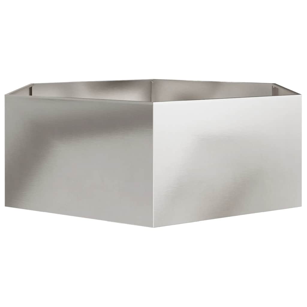 Vrtna sadilica šesterokutna 138x120x45 cm od nehrđajućeg čelika