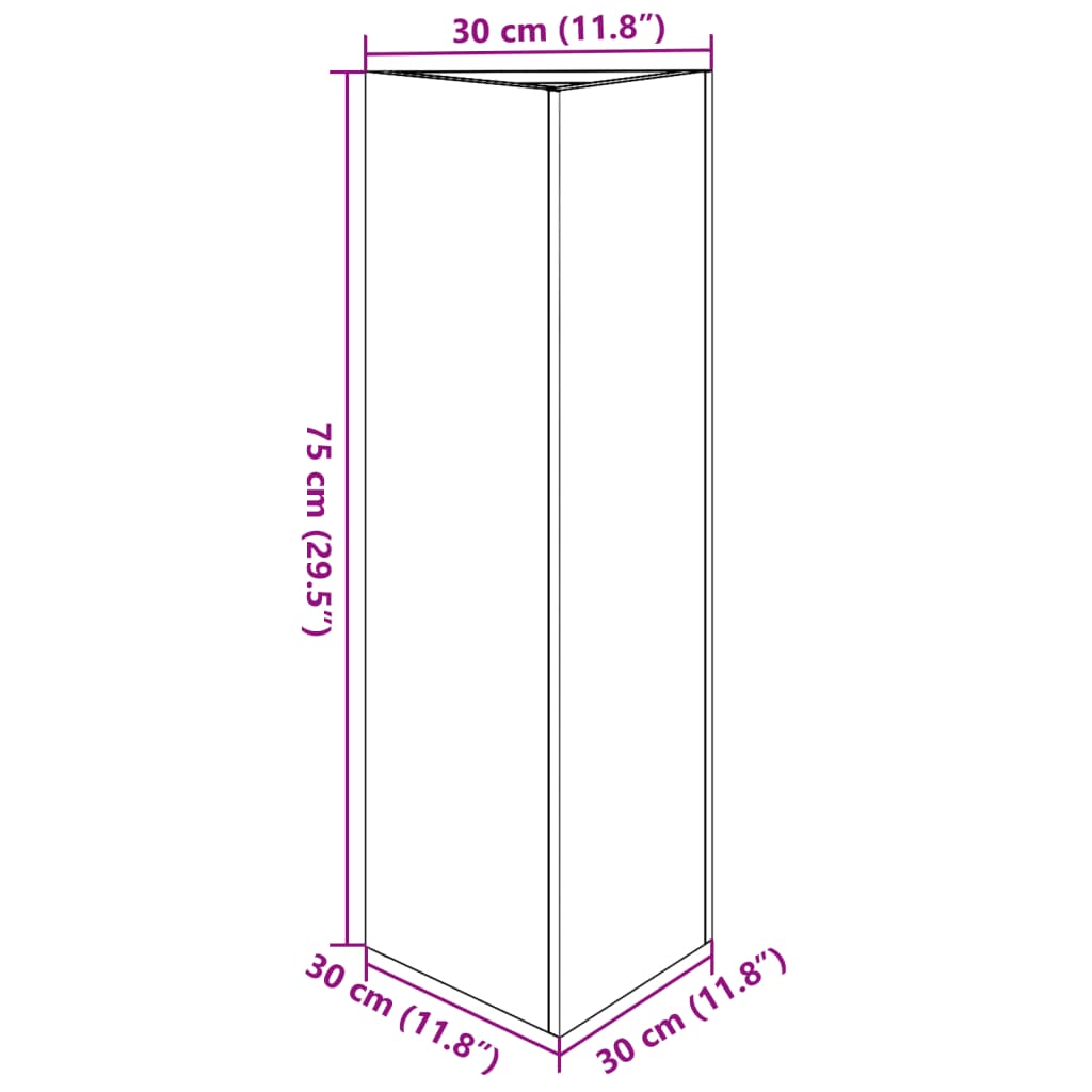 Vrtna sadilica crna trokutasta 30 x 26 x 75 cm čelična