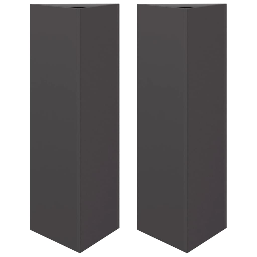Vrtne sadilice 2 kom crne trokutaste 30x26x75 cm čelične