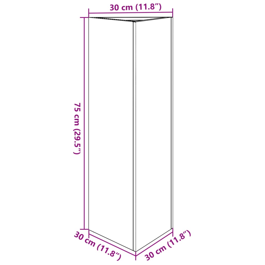 Vrtna sadilica bijela trokutasta 30 x 26 x 75 cm čelična