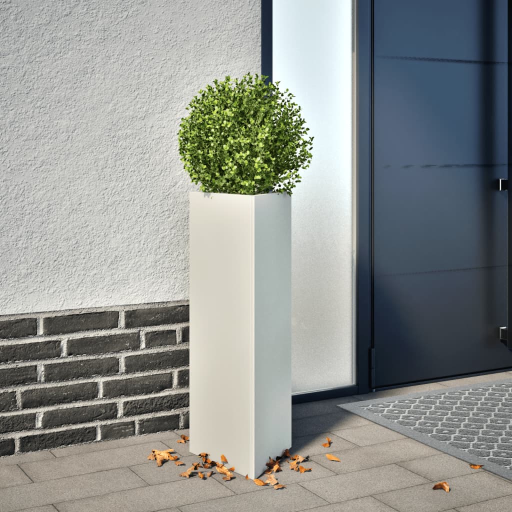 Vrtna sadilica bijela trokutasta 30 x 26 x 75 cm čelična