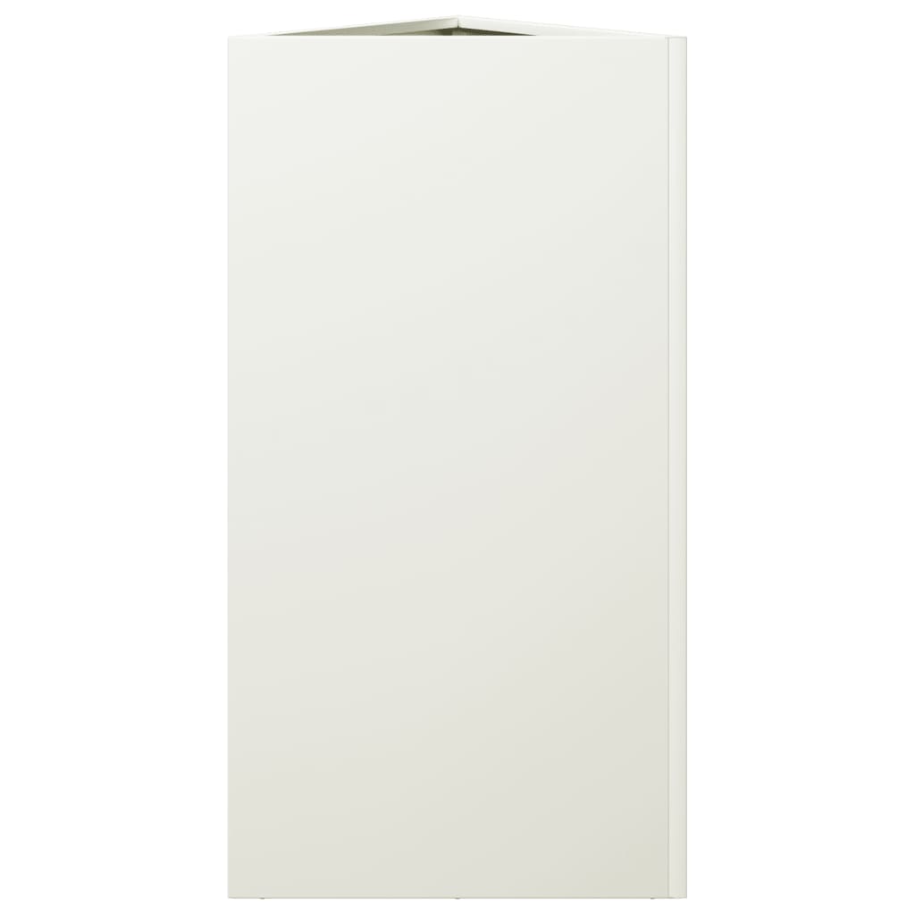 Vrtne sadilice 2 kom bijela trokutasta 40x34,5x75 cm čelične