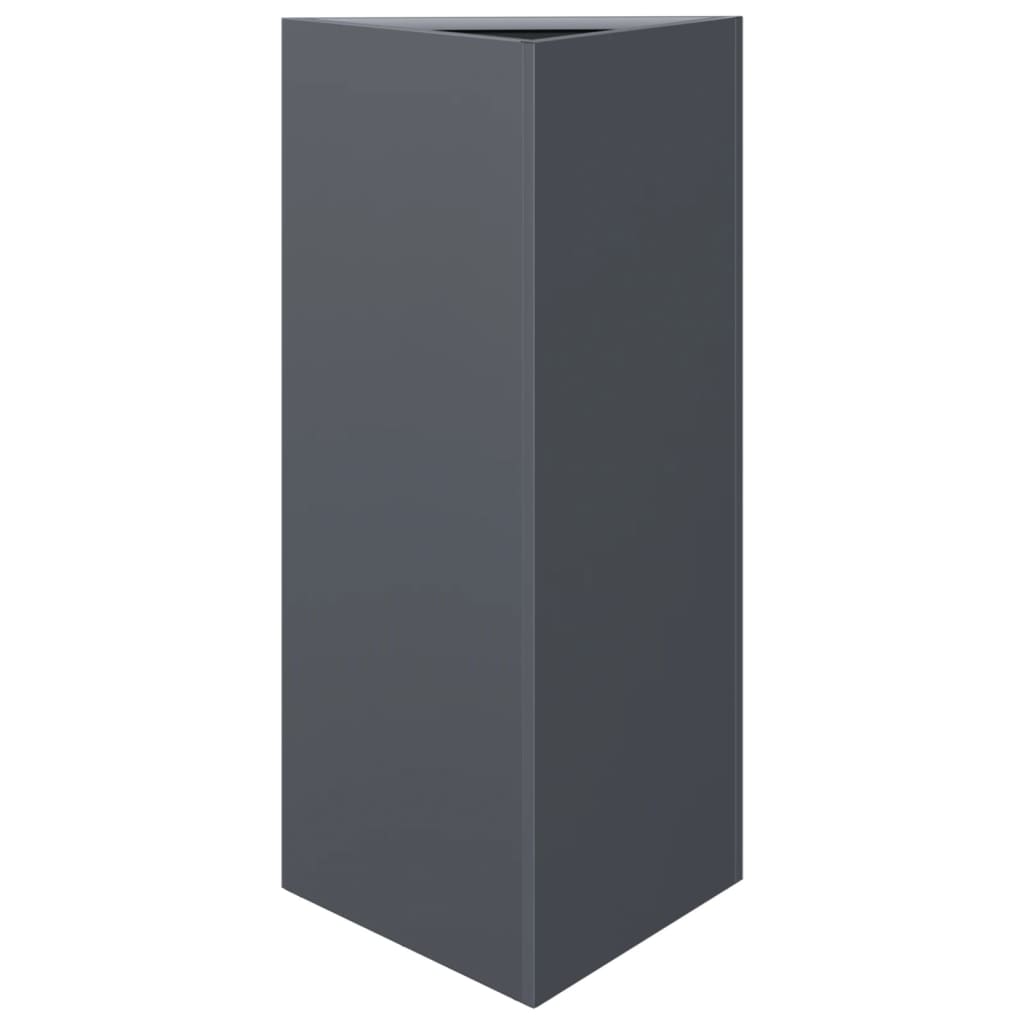 Vrtna sadilica antracit trokutasta 40 x 34,5 x 75 cm čelična