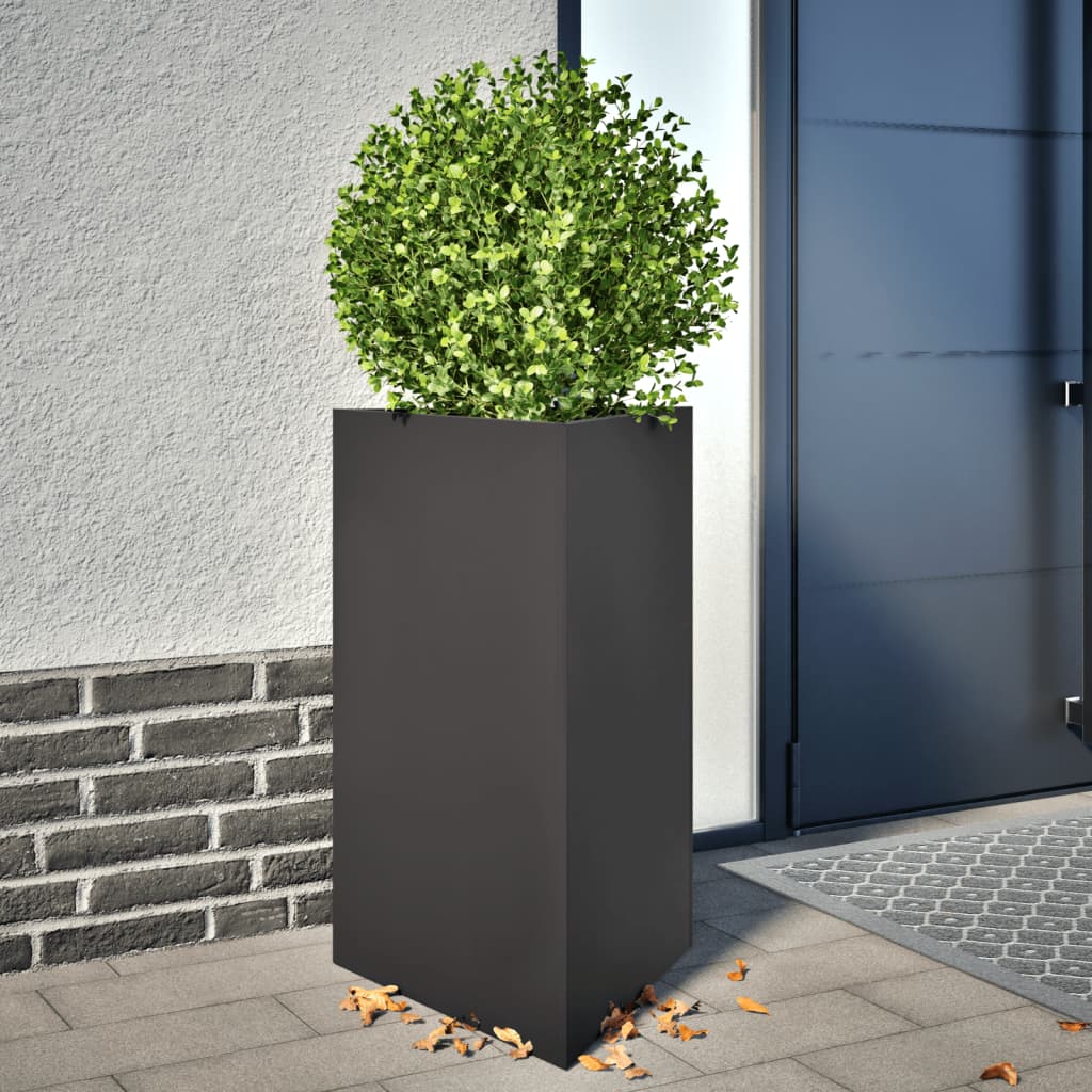 Vrtna sadilica crna trokutasta 50x43x75 cm čelična