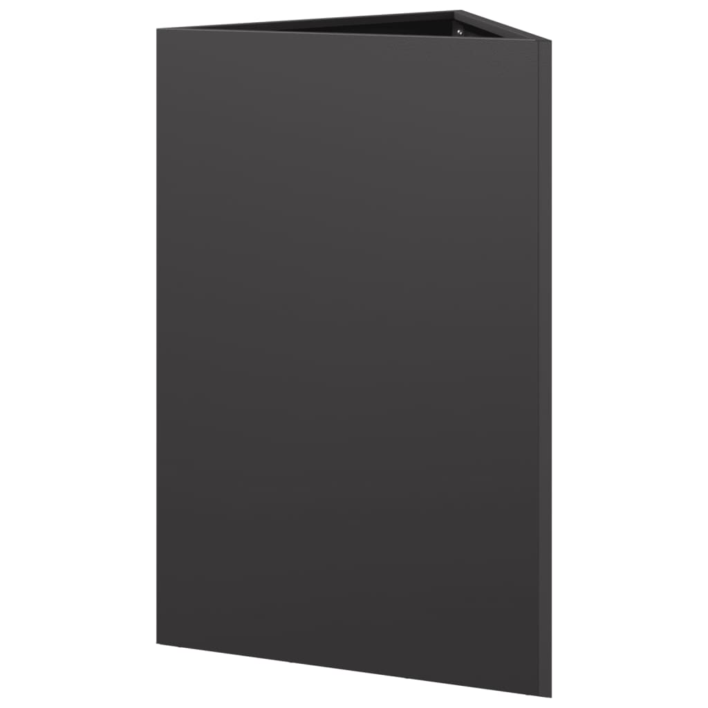 Vrtne sadilice 2 kom crne trokutaste 50x43x75 cm čelične