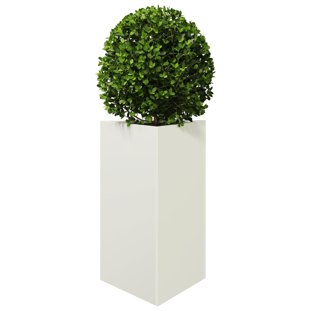 Vrtne sadilice 2 kom bijele trokutaste 50x43x75 cm čelične