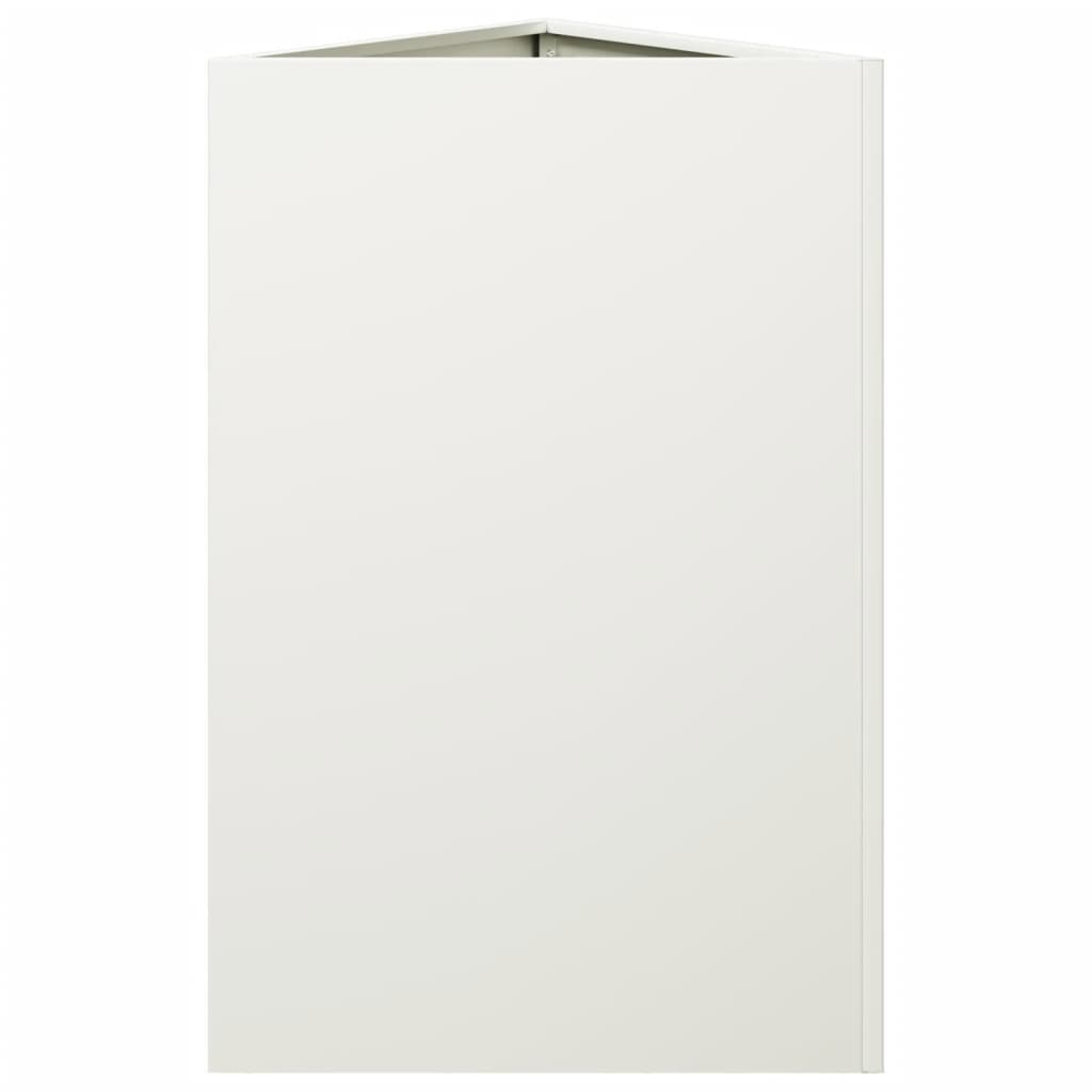 Vrtne sadilice 2 kom bijele trokutaste 50x43x75 cm čelične