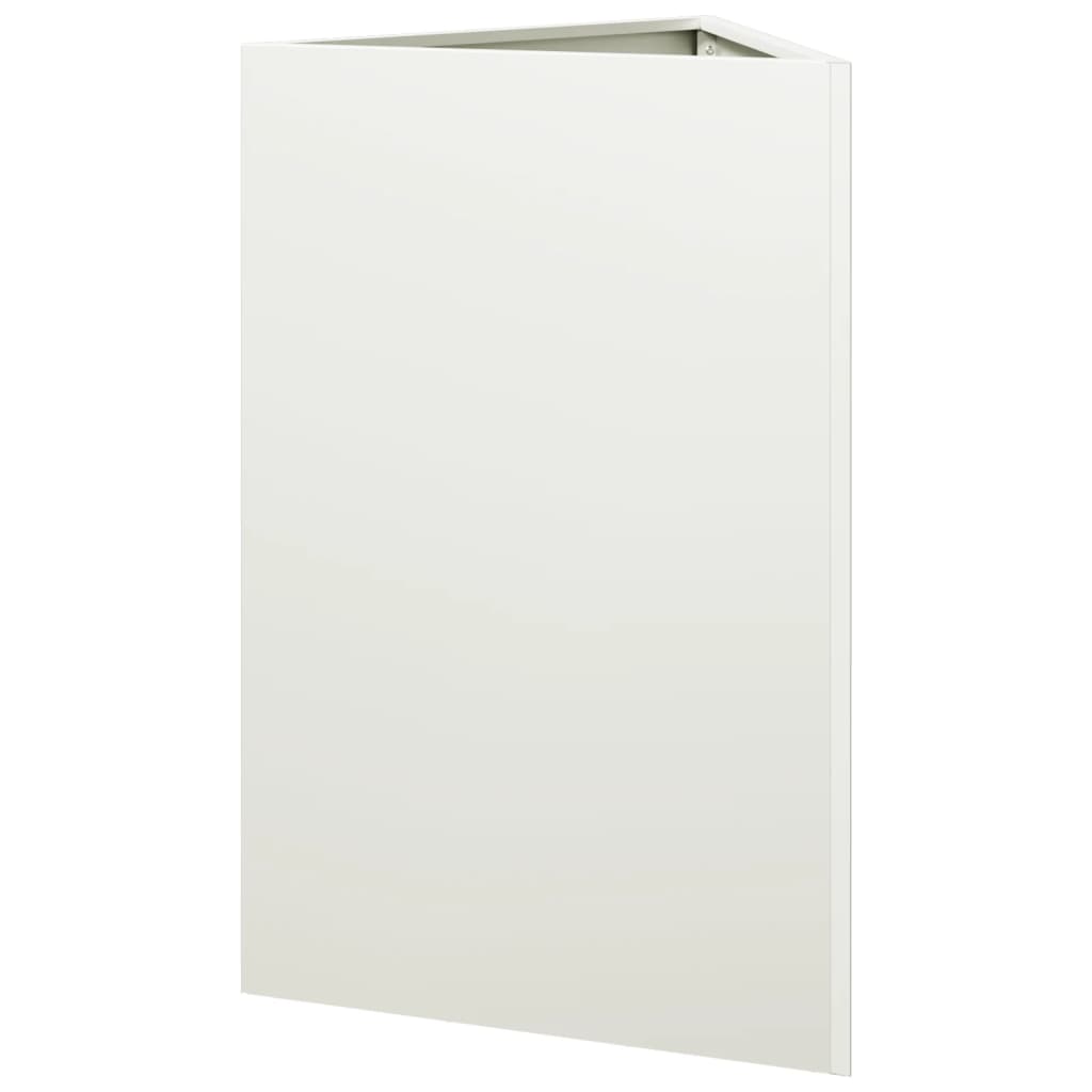 Vrtne sadilice 2 kom bijele trokutaste 50x43x75 cm čelične