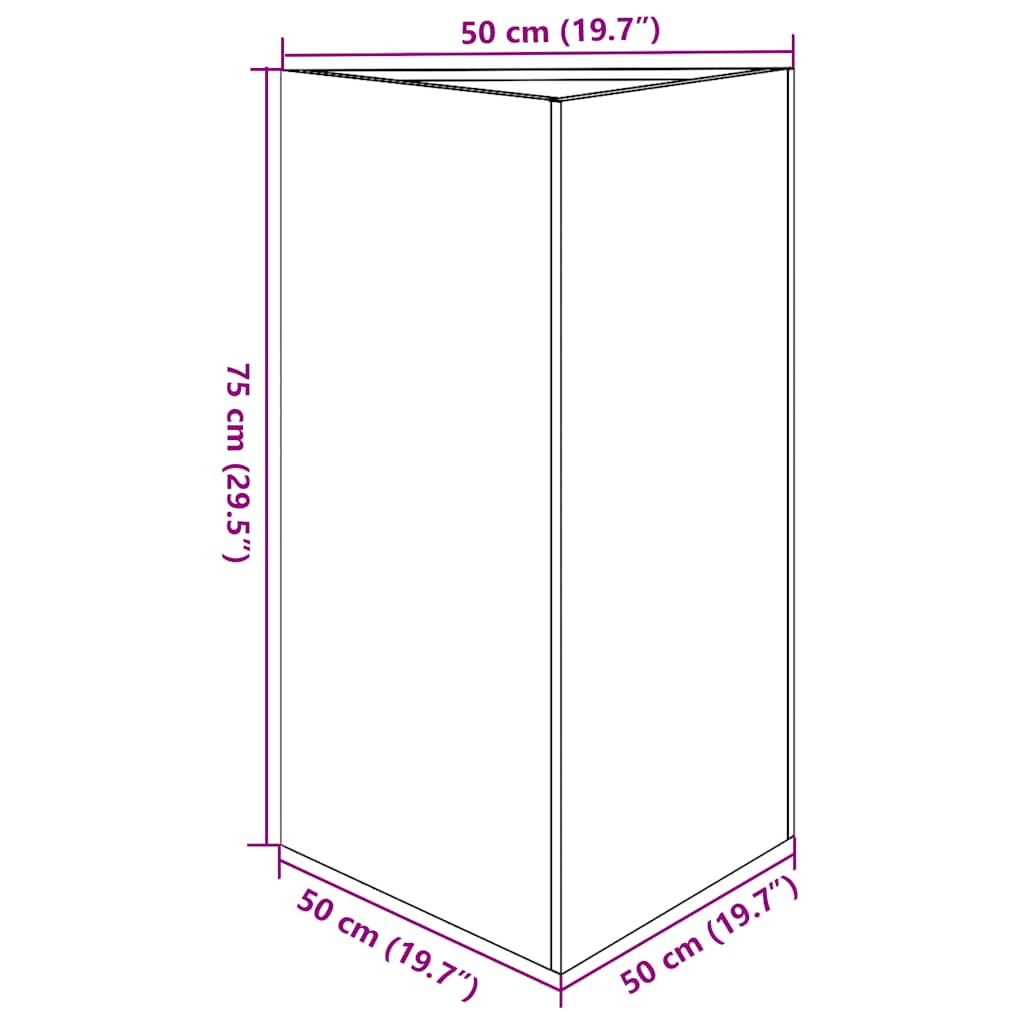 Vrtna sadilica trokutasta 50 x 43 x 75 cm od pocinčanog čelika