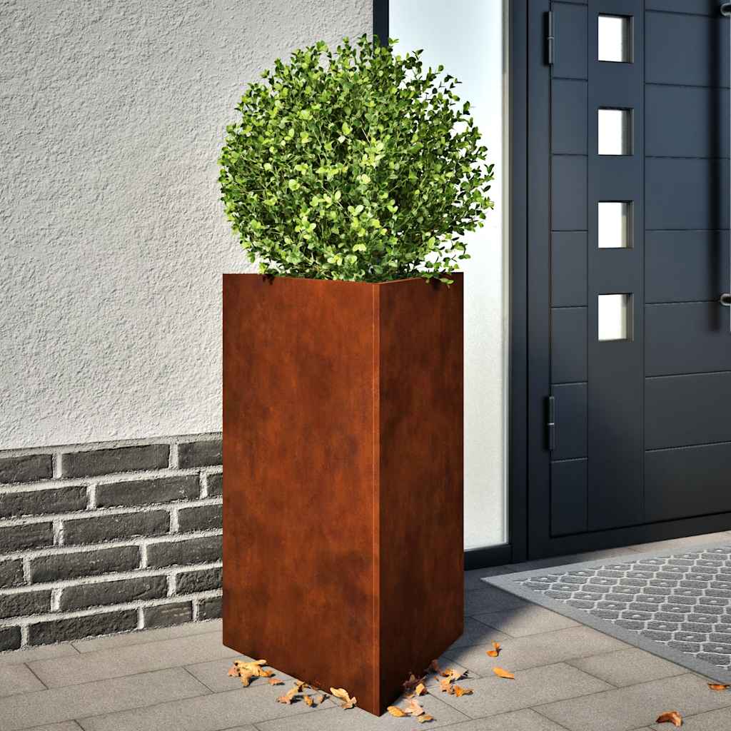 Vrtne žardinjere 2 kom trokutaste 50x43x75 cm Pohabani čelik