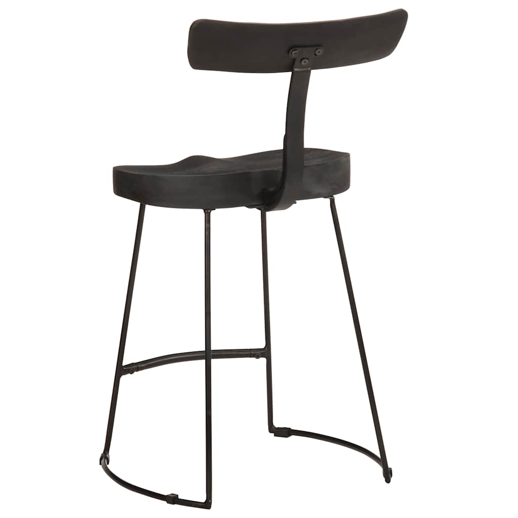 Barski stolci 2 kom crni 49x43x79 cm masivnog drva manga