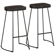 Barski stolci 2 kom crni 45x40x78 cm masivnog drva manga