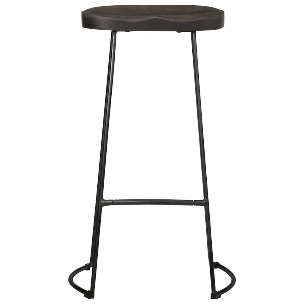 Barski stolci 2 kom crni 45x40x78 cm masivnog drva manga