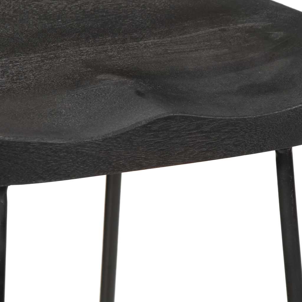 Barski stolci 2 kom crni 45x40x78 cm masivnog drva manga