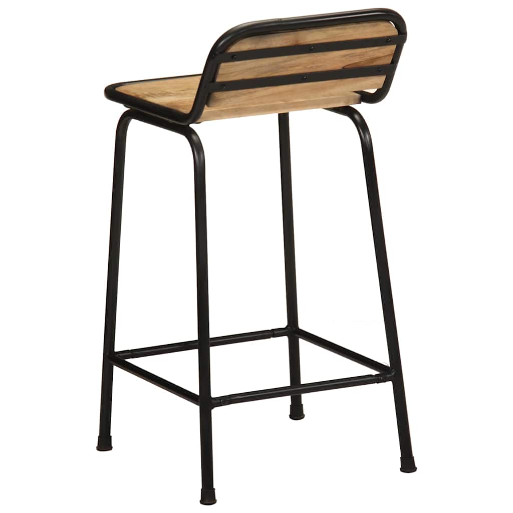 Barske stolice 2 kom 46x35,5x80 cm puno drvo grubo mango