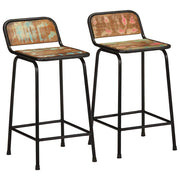 Barski stolci 2 kom 46x35,5x80 cm masivnog obnovljenog drva