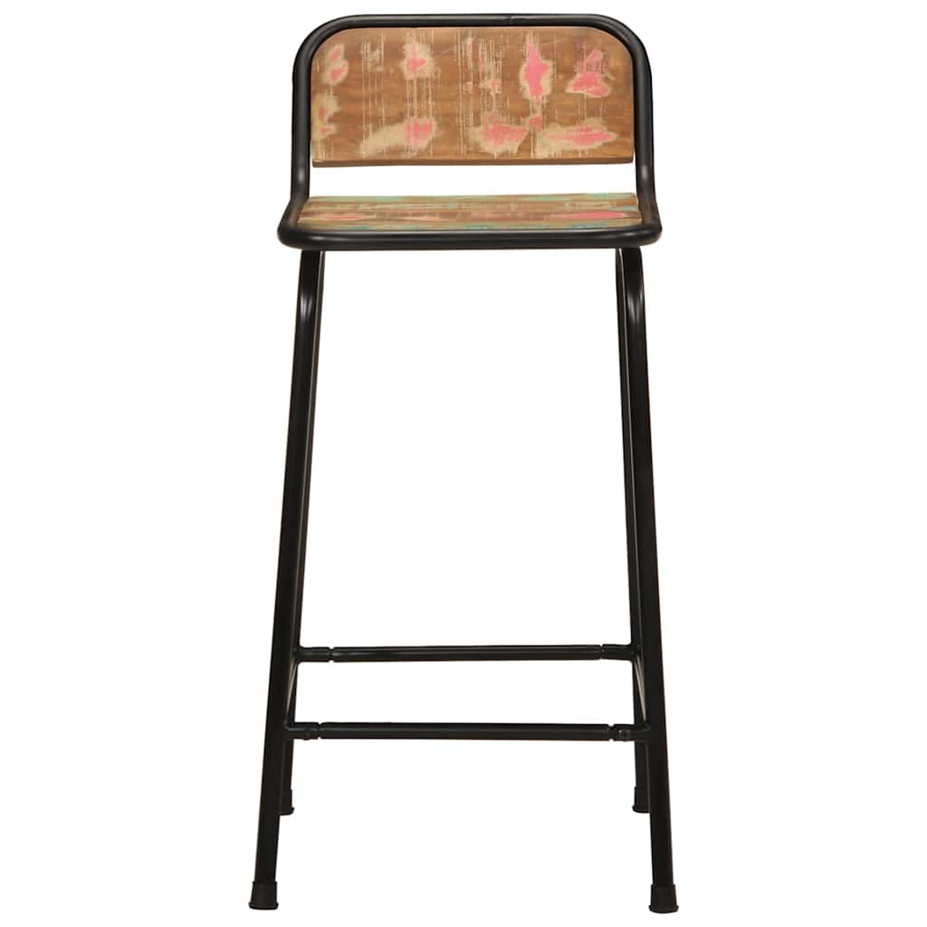 Barski stolci 4 kom 46x35,5x80 cm masivnog obnovljenog drva
