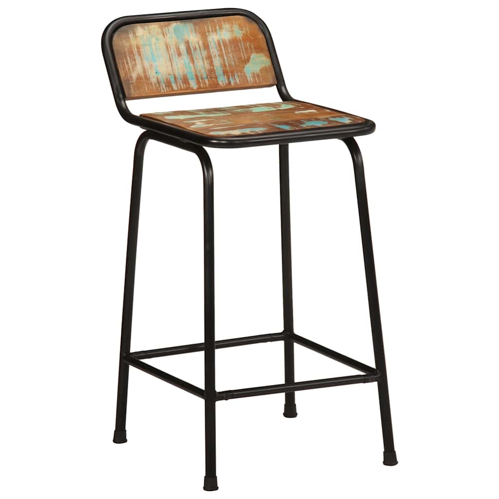 Barski stolci 4 kom 46x35,5x80 cm masivnog obnovljenog drva
