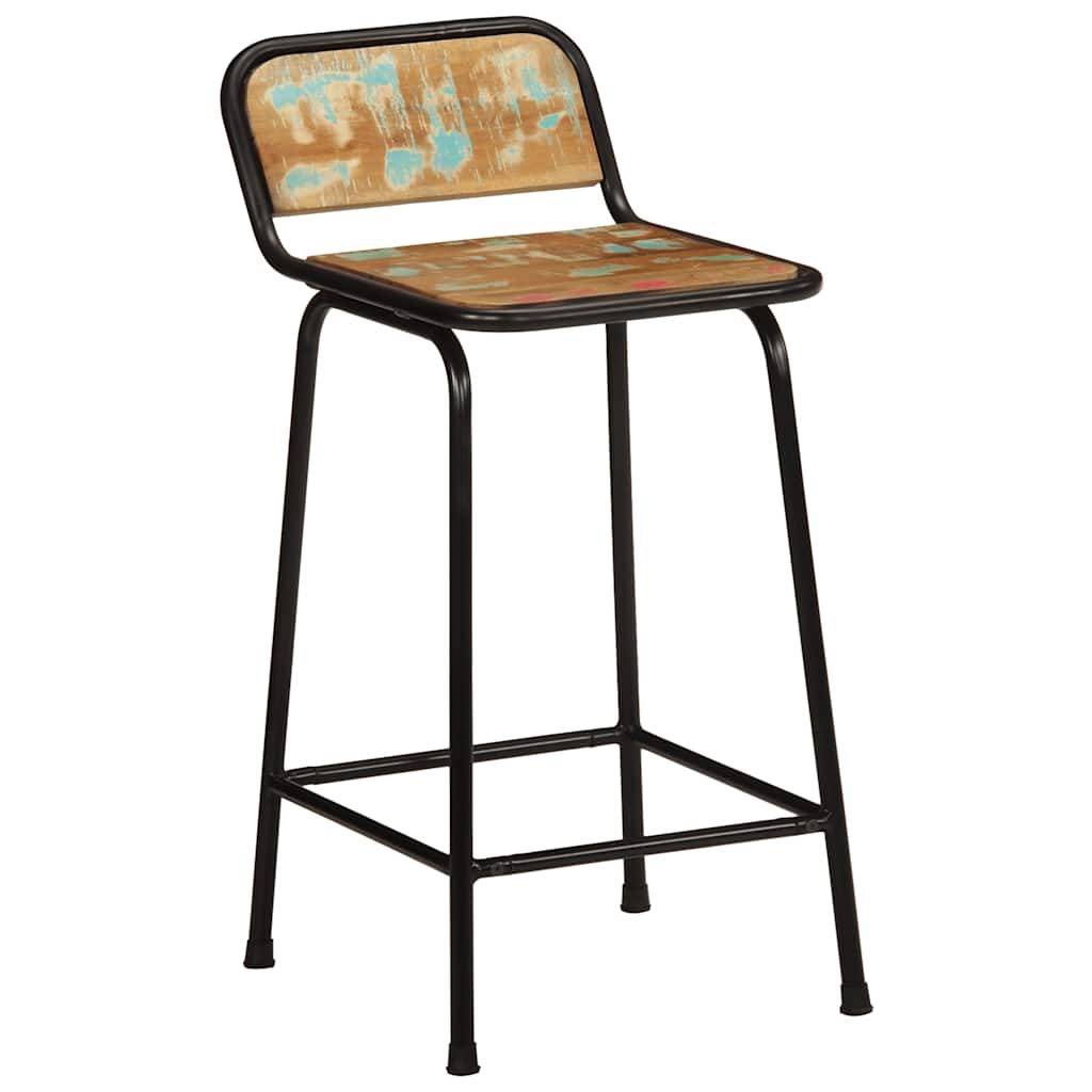 Barski stolci 4 kom 46x35,5x80 cm masivnog obnovljenog drva