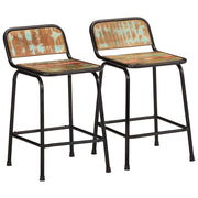 Barski stolci 2 kom 46x35,5x70 cm masivnog obnovljenog drva