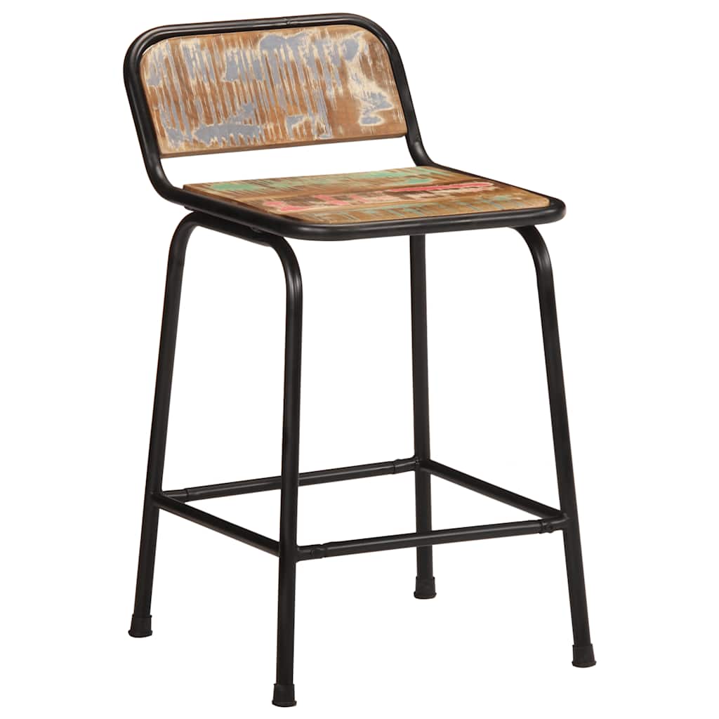 Barski stolci 2 kom 46x35,5x70 cm masivnog obnovljenog drva