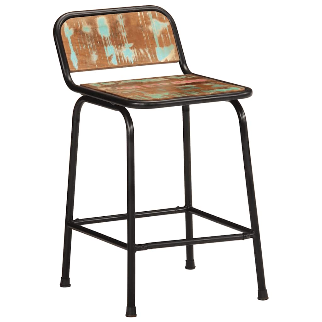 Barski stolci 4 kom 46x35,5x70 cm masivnog obnovljenog drva