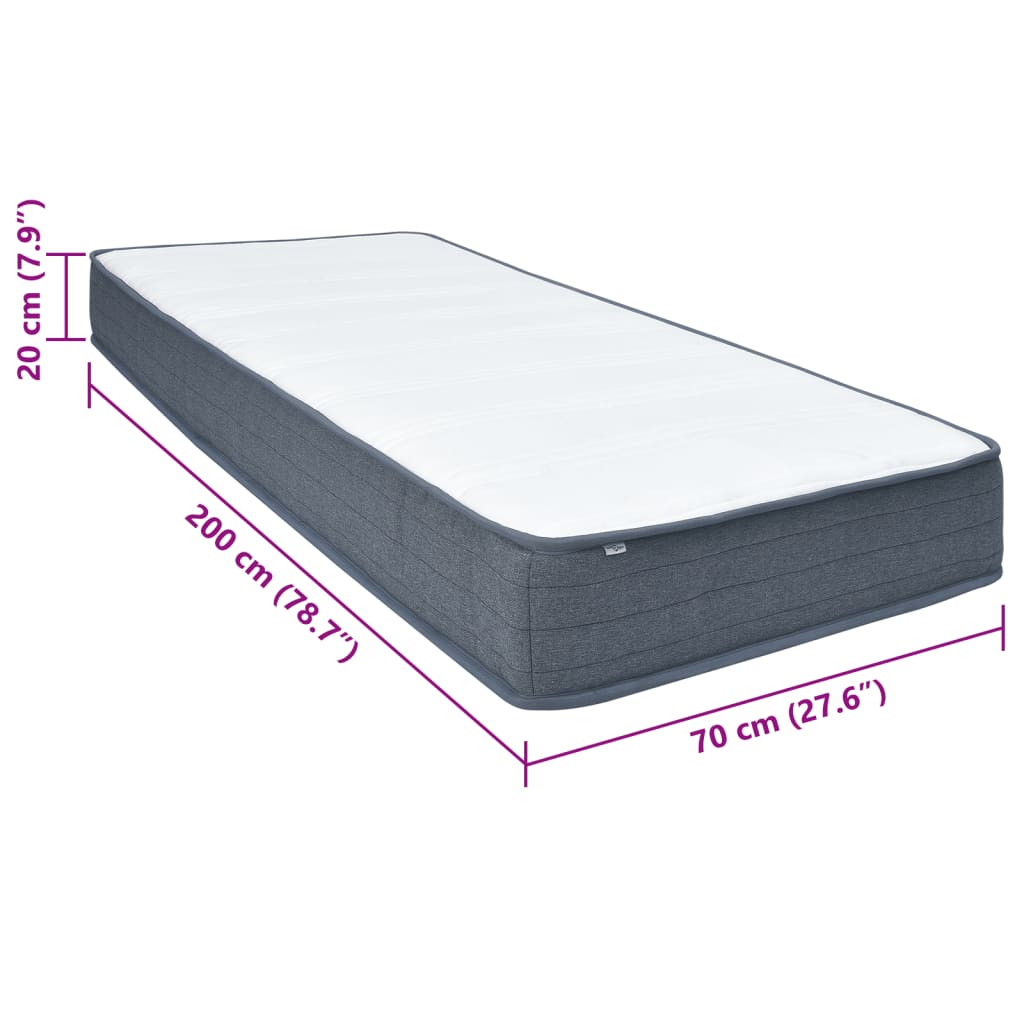 Box spring madrac 200 x 70 x 20 cm srednje mekan od tkanine