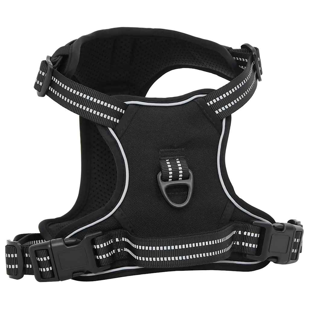 Oprsnica za pse s povodcem i ogrlicom podesiva crna M