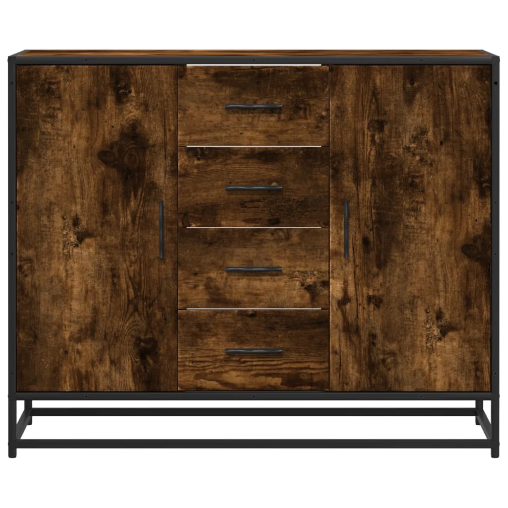 Komoda dimljeni hrast 92x35x76 cm konstruirano drvo