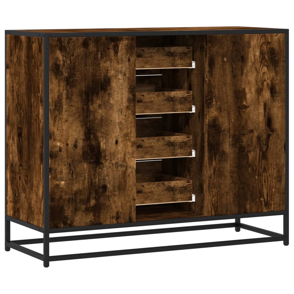 Komoda dimljeni hrast 92x35x76 cm konstruirano drvo