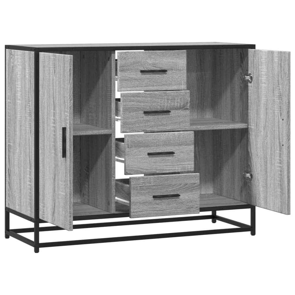 Komoda Siva Sonoma 92x35x76 cm Konstruirano drvo