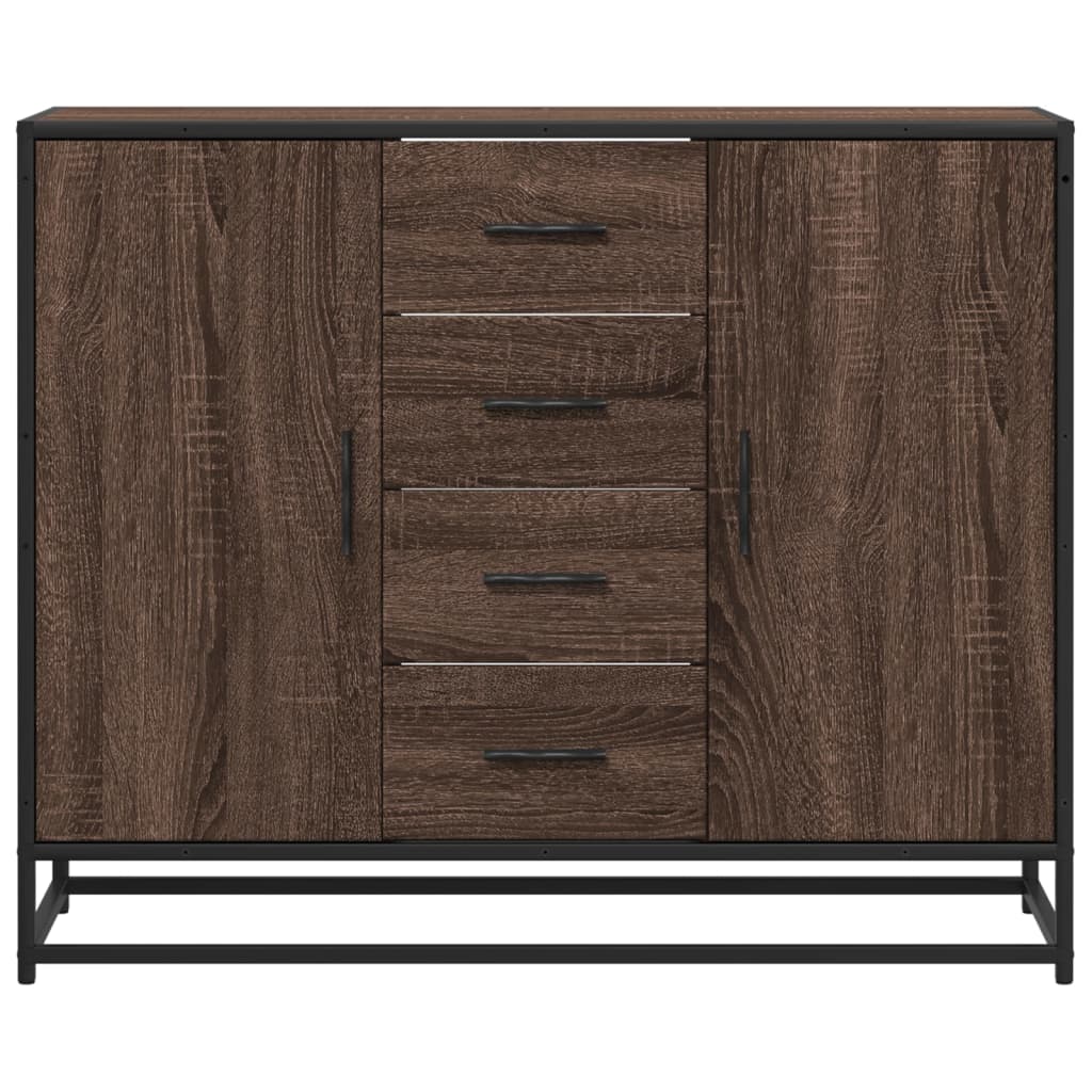 Komoda smeđi hrast 92x35x76 cm izrađeno drvo