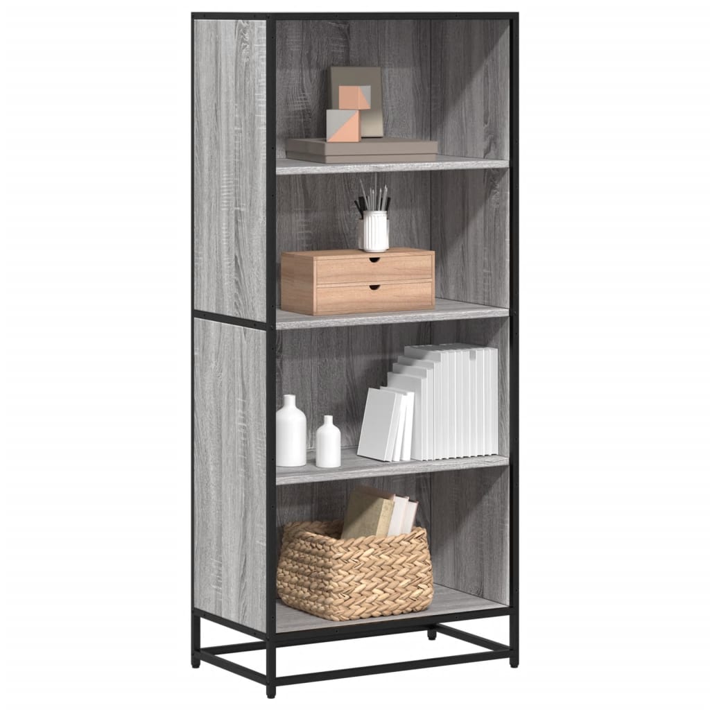 Polica za knjige Siva Sonoma 60x35x139 cm Konstruirano drvo