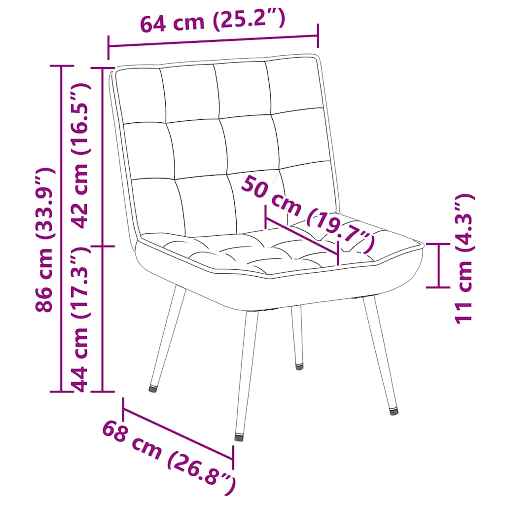Stolica za opuštanje krem 64x74x84 cm baršun