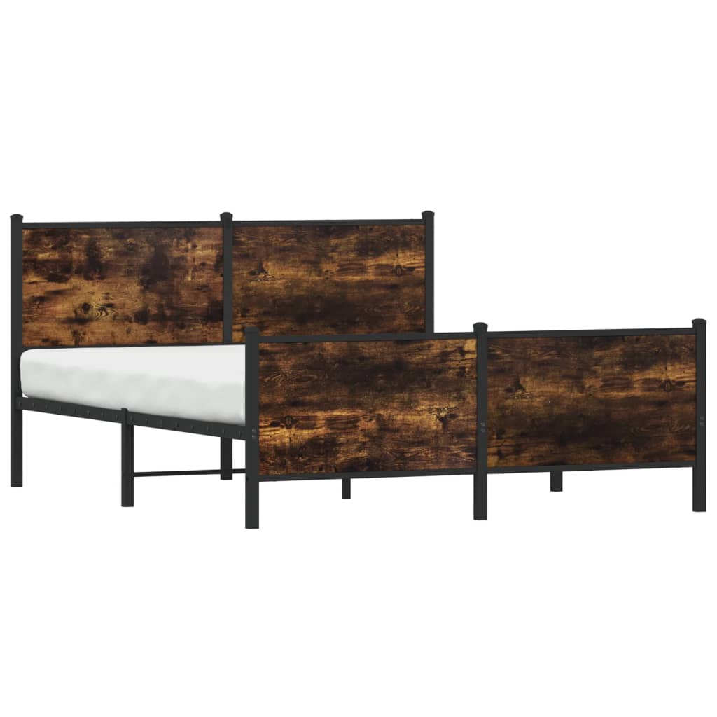 Metalni okvir kreveta bez madraca boja hrasta 140x200 cm