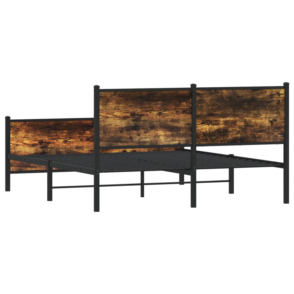 Metalni okvir kreveta bez madraca boja hrasta 140x200 cm