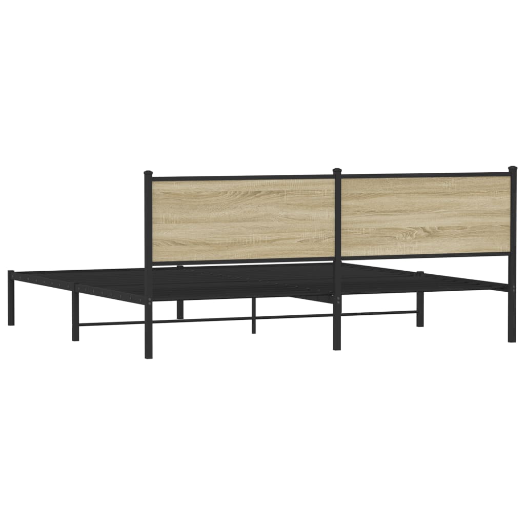 Metalni okvir kreveta bez madraca boja hrasta sonome 200x200 cm