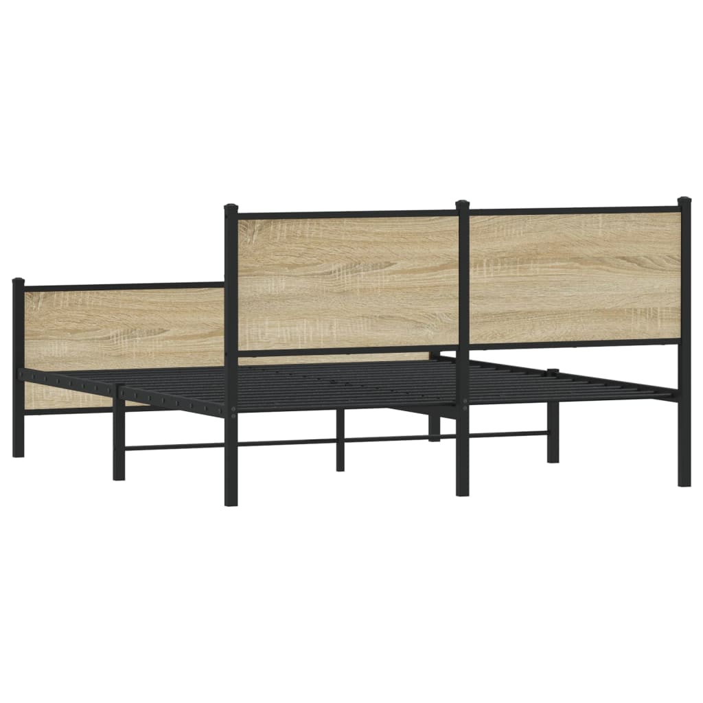Metalni okvir kreveta bez madraca boja hrasta sonome 140x200 cm