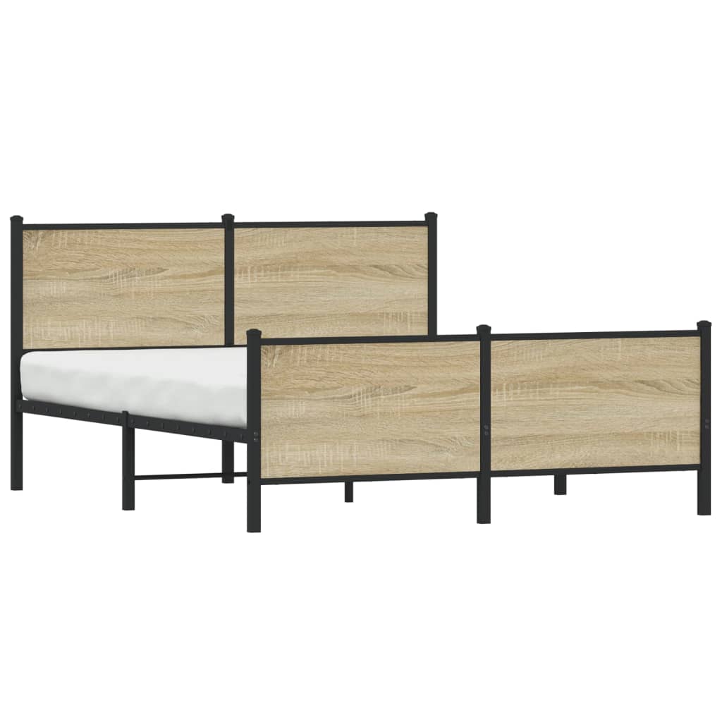 Metalni okvir kreveta bez madraca boja hrasta sonome 150x200 cm