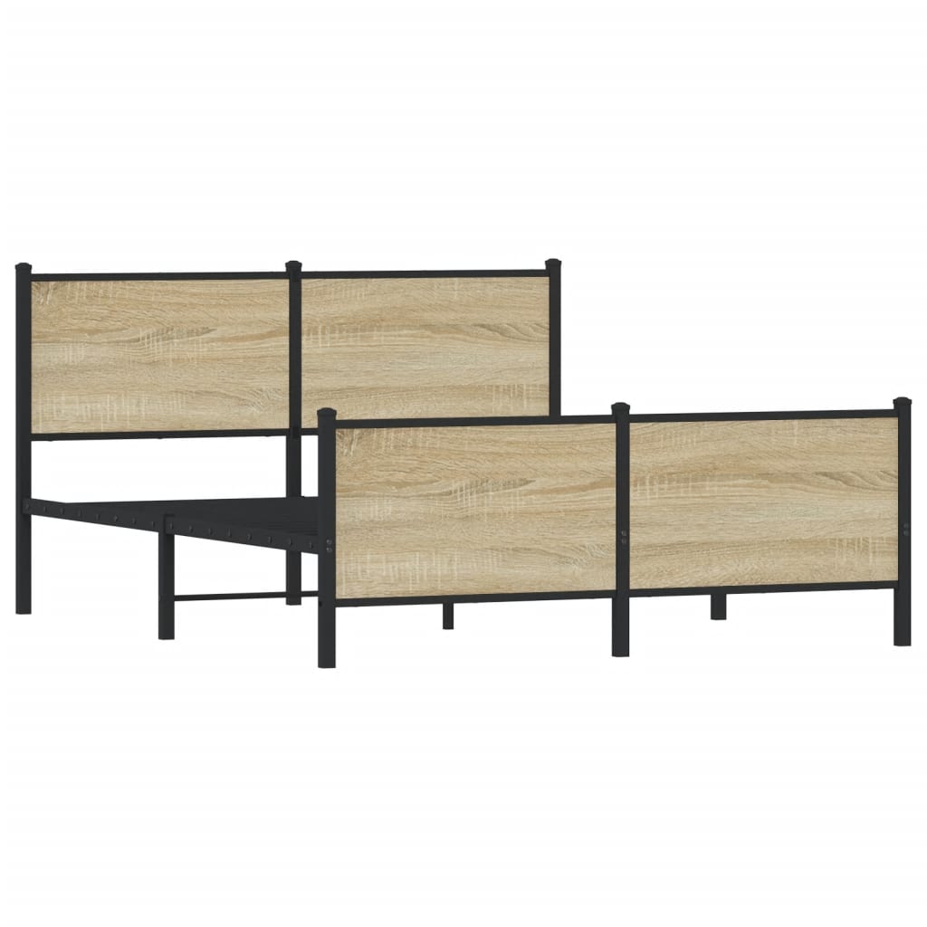 Metalni okvir kreveta bez madraca boja hrasta sonome 150x200 cm